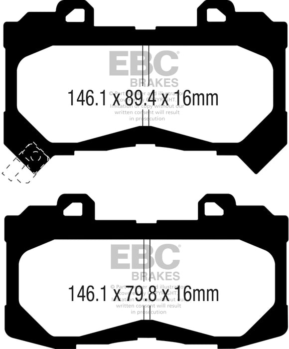 Plaquettes de frein avant EBC 15+ Chevrolet Colorado 2.5 Greenstuff