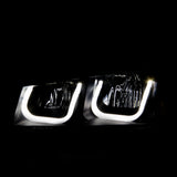 Phares de projecteur ANZO 2003-2006 Chevrolet Silverado 1500 avec barre en U noire