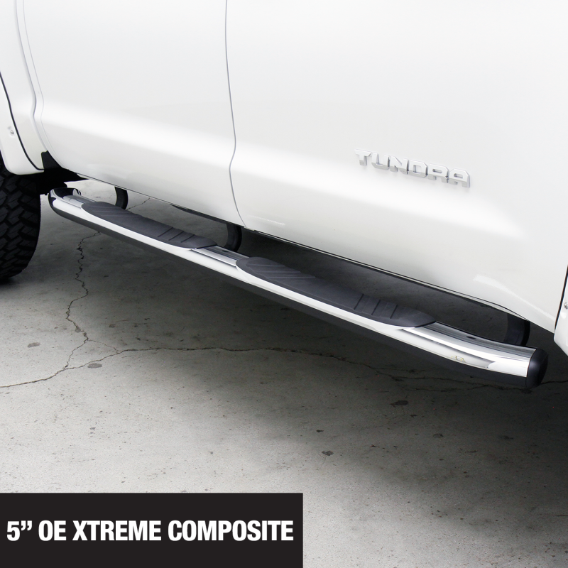 Go Rhino 5in OE Xtreme Composite SideSteps - Chrome - 87in