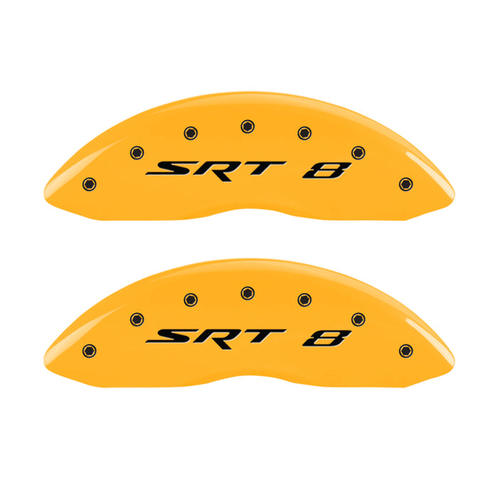 MGP 4 Caliper Covers Engraved Front & Rear Srt8 Yellow Finish Black Char 2006 Jeep Commander