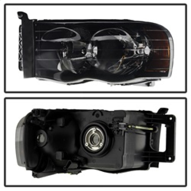 xTune Dodge Ram 1500 02-05 Amber Crystal Headlights HD-JH-DR02-AM-BSM