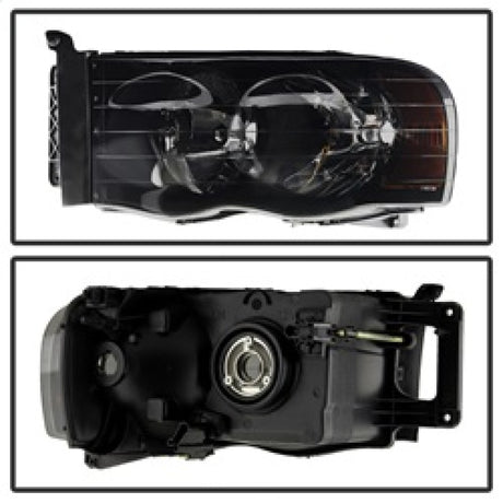 xTune Dodge Ram 1500 02-05 Amber Crystal Headlights HD-JH-DR02-AM-BSM