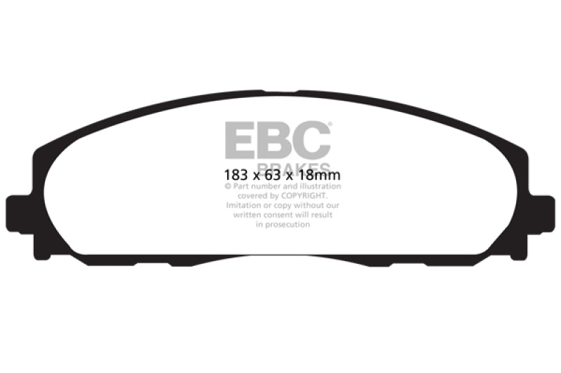 Plaquettes de frein avant EBC 12+ Chrysler Town &amp; Country 3.6 Yellowstuff