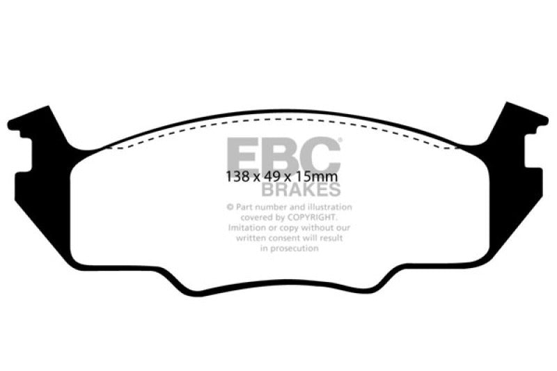 Plaquettes de frein avant EBC 80-84 Volkswagen Golf 1.6 Greenstuff