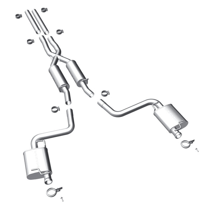 Échappement arrière perforé MagnaFlow 11-13 Dodge Challenger V6 3,6 L à double sortie arrière divisée SS Cat Back (réutilisation des embouts d'origine)