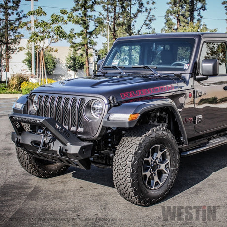 Pare-chocs avant Westin 18-19 Jeep Wrangler JL Stubby - Noir texturé