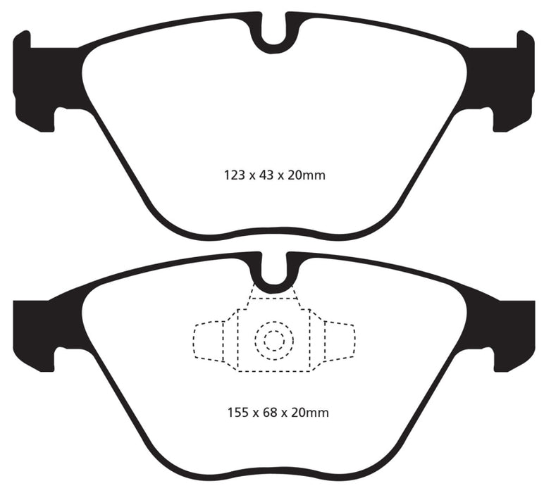 Plaquettes de frein avant Redstuff EBC 13+ pour BMW X1 2.0 Turbo (28i)