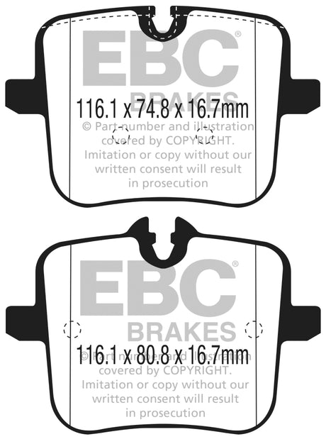 Plaquettes de frein arrière EBC 2018+ BMW M5 F90 Bluestuff