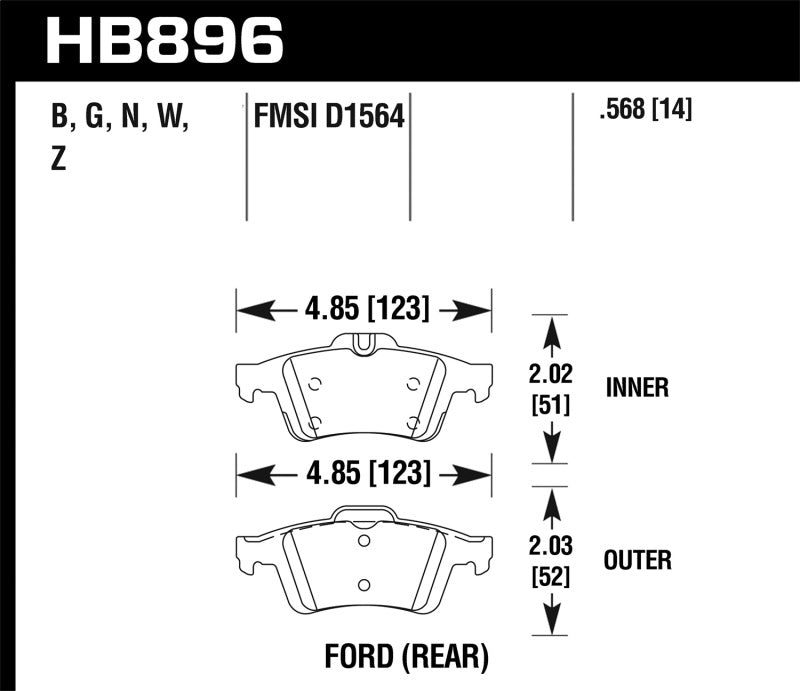 Plaquettes de frein arrière Hawk 16-18 Ford Focus RS PC