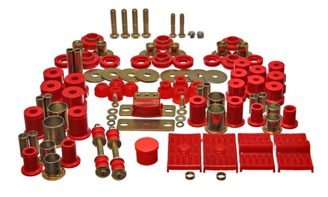 Ensemble de bagues principales Hyper-flex rouges Energy Suspension pour Chevrolet Camaro 67-69 (avec ressorts à lames multiples)