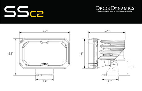 Kit de feux de recul pour arceau de sécurité Diode Dynamics Stage Series 1 3/4 po SSC2 Pro (paire)