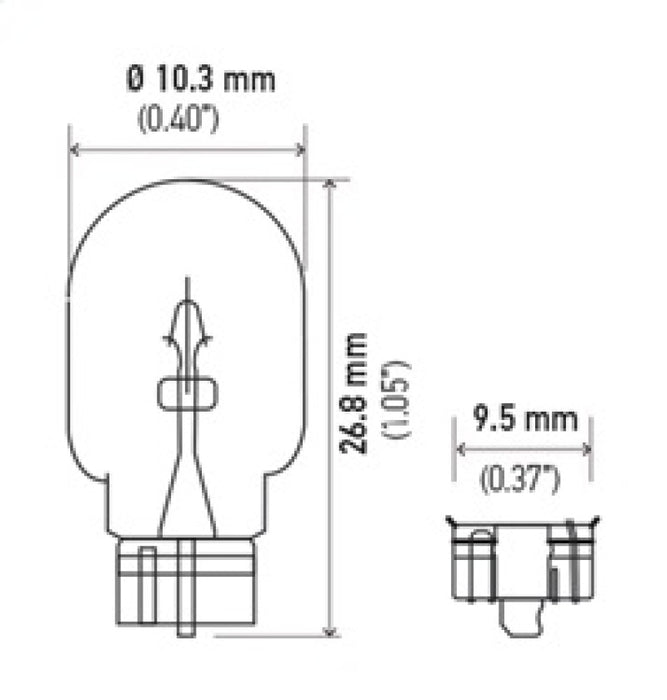 Ampoule Hella 194 12V 4W W2.1x9.5d T3.25 (QTY minimum de commande 10)