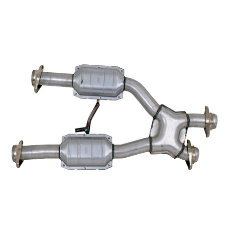 BBK 79-93 Mustang 5.0 Short Mid X Pipe avec convertisseurs catalytiques 2-1/2 pour collecteurs à tube long BBK
