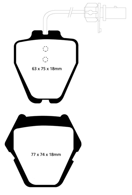 Plaquettes de frein avant EBC Ultimax2 pour Audi A6 Quattro 2.7 Twin Turbo Sedan (jeu de 8 plaquettes) 99-01