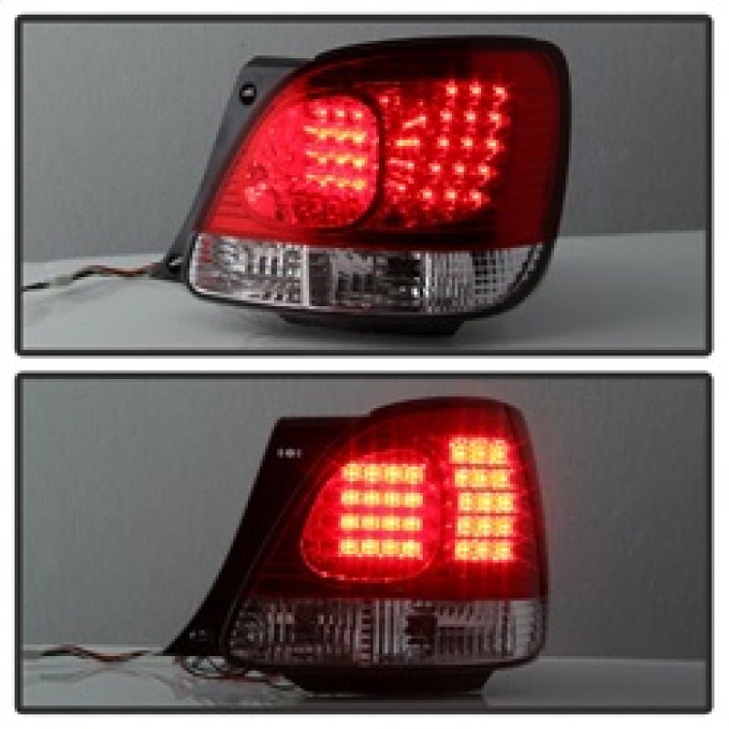 Spyder Lexus GS 300/400 98-05 LED Tail Lights Red Clear ALT-YD-LGS98-LED-RC