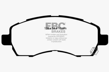 Plaquettes de frein avant EBC 97-98 Subaru Impreza 1.8 Greenstuff