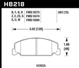 Hawk 88-89 Civic Si / 92-00 Civic CX / 88-00 DX / 98-00 GX Performance Kit de frein avant en céramique pour rue