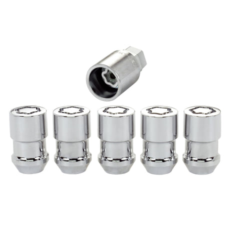 Jeu d'écrous de blocage de roue McGard - 5 pk. (siège conique) 1/2-20 / 3/4 et 13/16 double hexagone / 1,46 po de longueur - Chrome