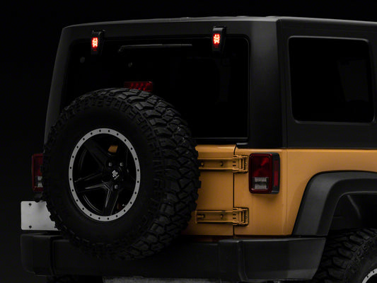 Raxiom 07-18 Jeep Wrangler JK w/ Hard Top Axial Series Rear Window Glass Hinge LED Lights