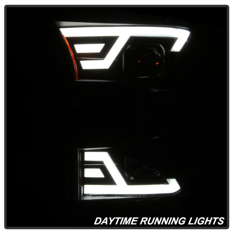 xTune 15-17 Ford F-150 DRL LED Light Bar Projector Headlights - Black (PRO-JH-FF15015-LB-BK)