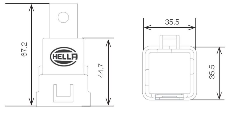 Relais Hella Mini ISO 12 V SPDT avec support de montage (quantité minimum de commande 150)