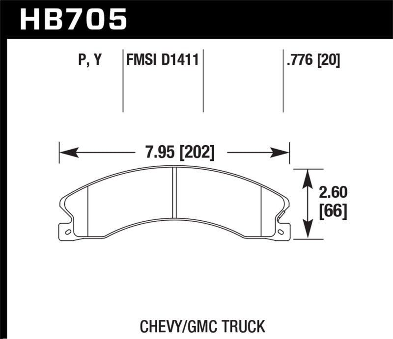 Plaquettes de frein arrière Hawk SuperDuty pour Chevy/GMC Express/Silverado/Savana/Sierra 15/25/35/4500