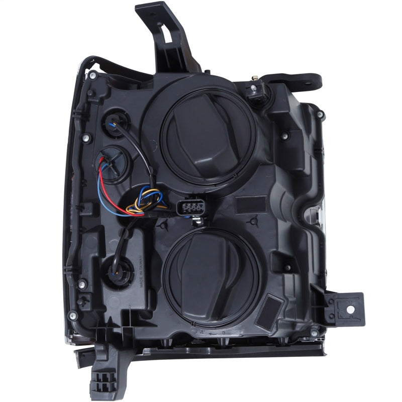 Phares de projecteur ANZO 15-17 Chevrolet Silverado 2500HD / 3500HD Noir avec bordure chromée