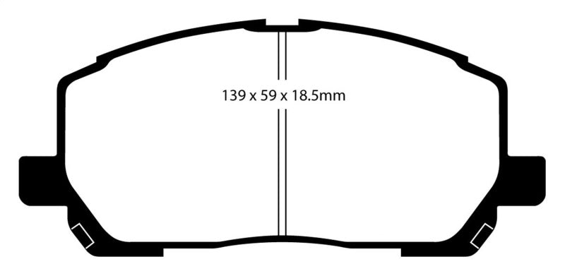 Plaquettes de frein avant EBC Greenstuff pour Toyota Highlander 2.4 2WD 00-03