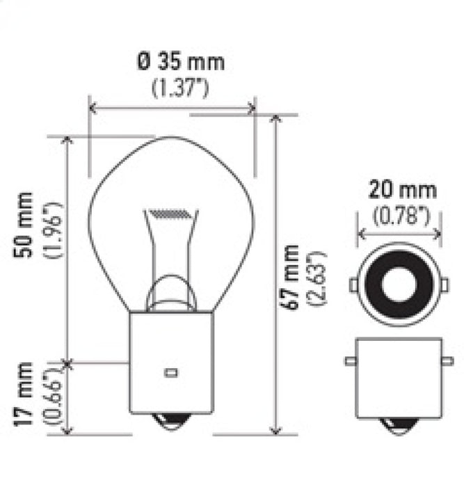 Ampoule Hella 635 12V 35W Ba20S B11 F2