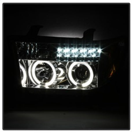 Phares de projecteur Spyder Toyota Tundra 07-13 LED Halo LED Chrm PRO-YD-TTU07-HL-C