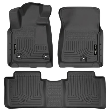 Revêtements de sol avant et 2e siège noirs Husky Liners 2014 Toyota Tundra Double Cab Pickup WeatherBeater