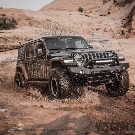 Pare-chocs avant pleine largeur Westin 18-19 Jeep Wrangler JL WJ2 avec pare-buffles noir texturé