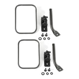 Kit de rétroviseurs rectangulaires texturés noirs Rugged Ridge 97-18 Jeep Wrangler
