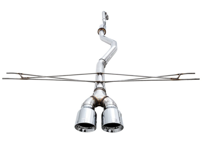 Échappement AWE Tuning 2016+ Honda Civic Si Track Edition avec tuyau avant et double embouts chromés argentés