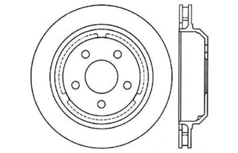 Rotor arrière droit fendu et percé StopTech pour Chevrolet Camaro / Pontiac Firebird/Trans Am 98-02
