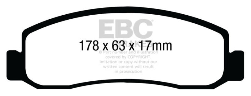 Plaquettes de frein avant extra-robustes EBC 11 pour Ford F250 (avec Super Duty) 6.2 (2WD)