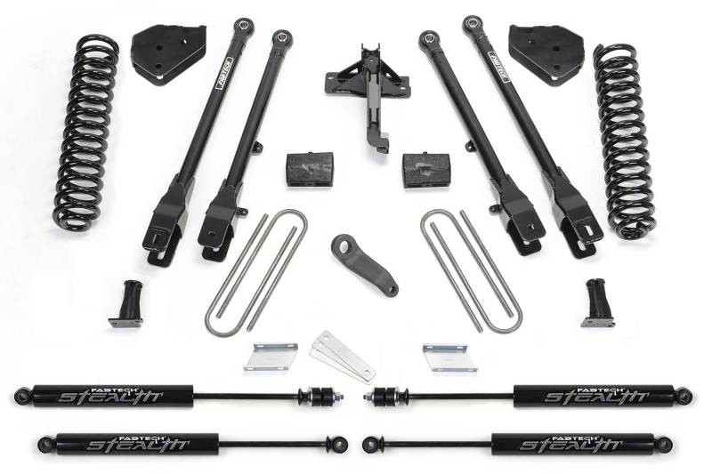 Système Fabtech 17-21 Ford F250/F350 4WD Diesel 6 pouces 4Link avec bobines et Stealth