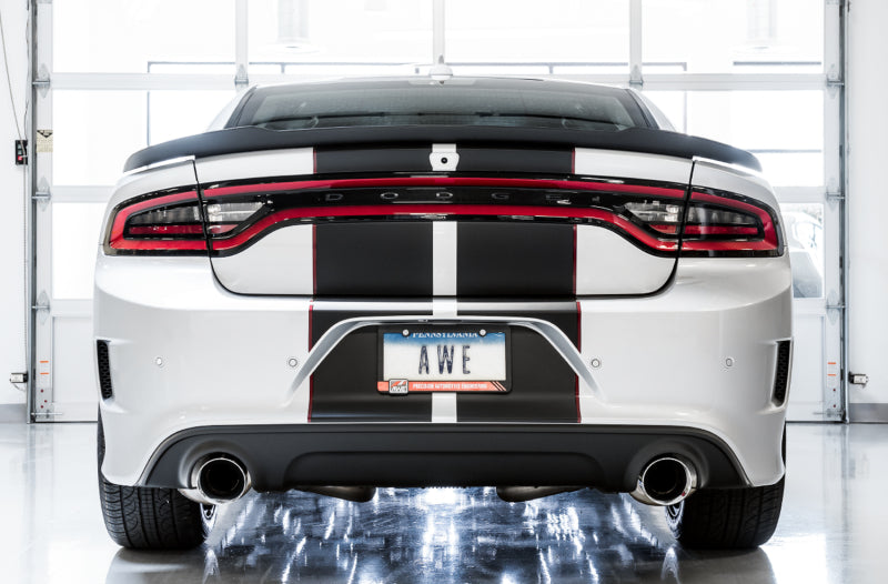 AWE Tuning 2017+ Dodge Charger 5.7L Touring Edition Exhaust - Non-Resonated - Chrome Silver Tips