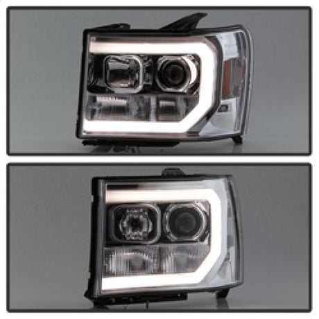 Phares de projecteur Spyder GMC Sierra 1500/2500/3500 07-13 V2 - Chrome PRO-YD-GS07V2-LBDRL-C