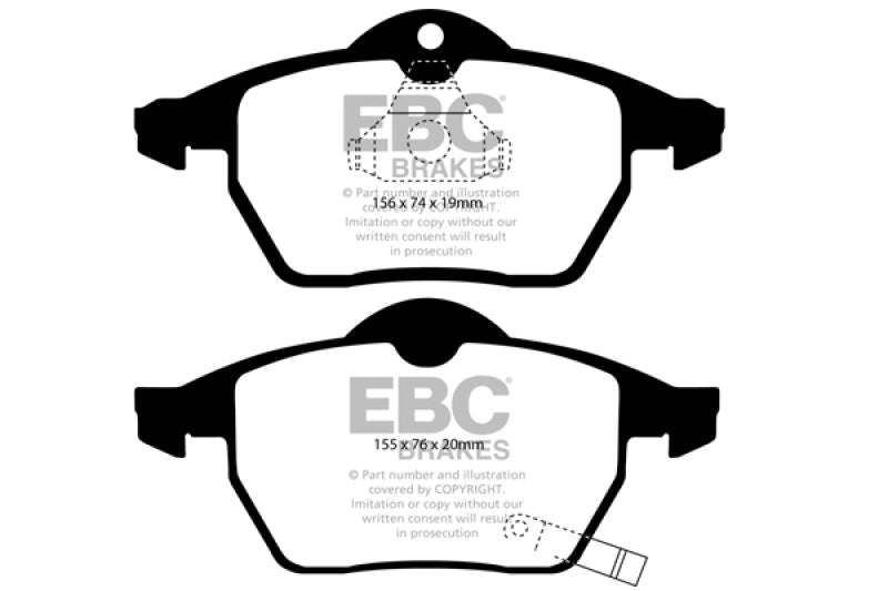 Plaquettes de frein avant EBC 99-02 Saab 9-3 2.0 Turbo Yellowstuff