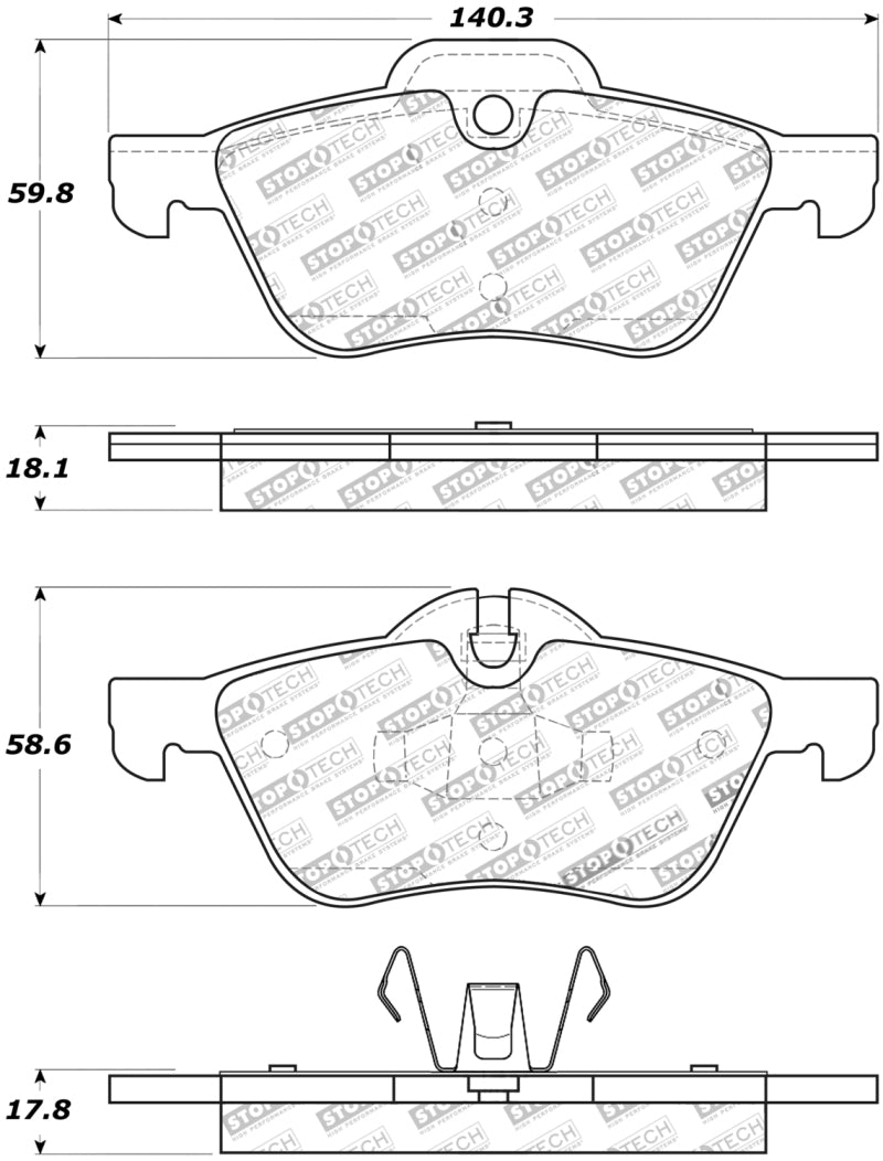 StopTech Street Touring 02-06 Mini plaquettes de frein avant