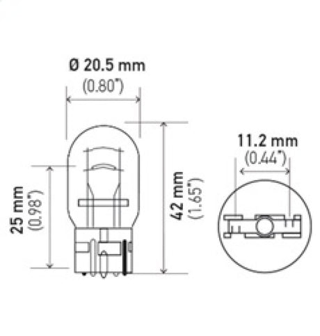 Ampoule Hella 7443 12V 21/5W W3X16q T6.5