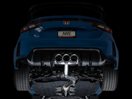 Échappement AWE Tuning 2023 Honda Civic Type R FL5 Track Edition avec triple embouts chromés argentés