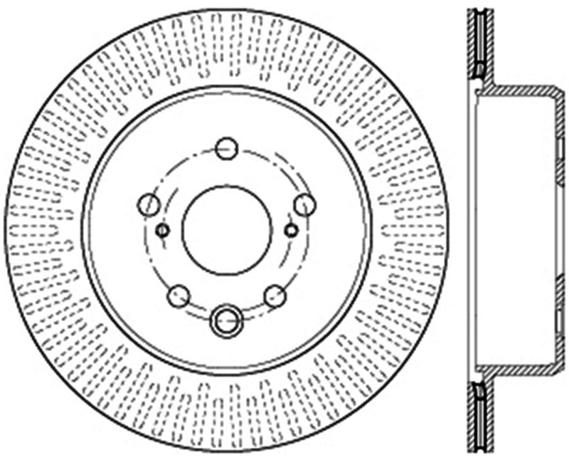 Disque de frein sport fendu et percé StopTech arrière droit 13-14 Lexus GS300/350/400/430