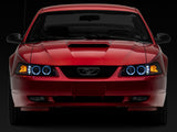 Raxiom 99-04 Ford Mustang Dual LED Halo Projector Headlights- Black Housing (Clear Lens)