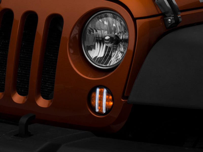 Clignotants avant à LED Raxiom 07-18 Jeep Wrangler JK Axial Series (fumés)