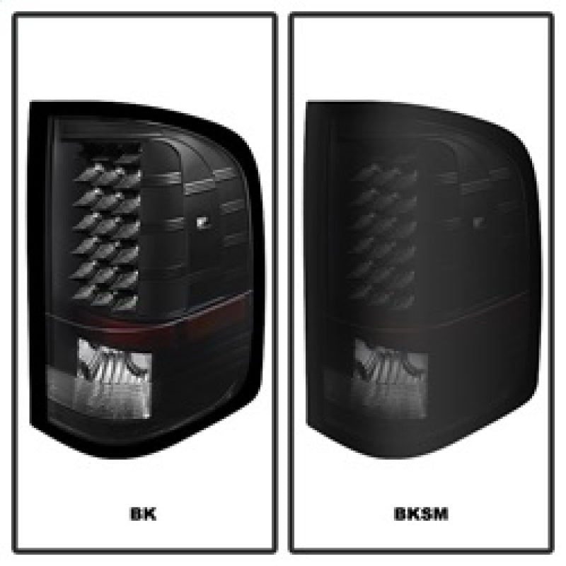 xTune Chevy Silverado 07-13 LED Tail Lights Black Smoke ALT-JH-CS07-LED-BKSM