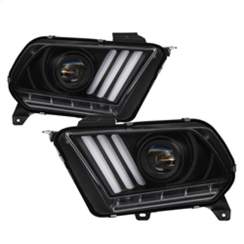Phares de projecteur Spyder Ford Mustang 10-13 - Modèle HID uniquement - Noir PRO-YD-FM2010V2-HID-BK
