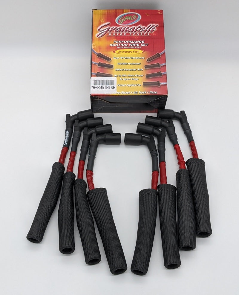 Kit de connecteur de fil de bobine près de la bougie haute performance Granatelli 20-23 GM LT2 6,2 L avec gaine rouge/manchon noir