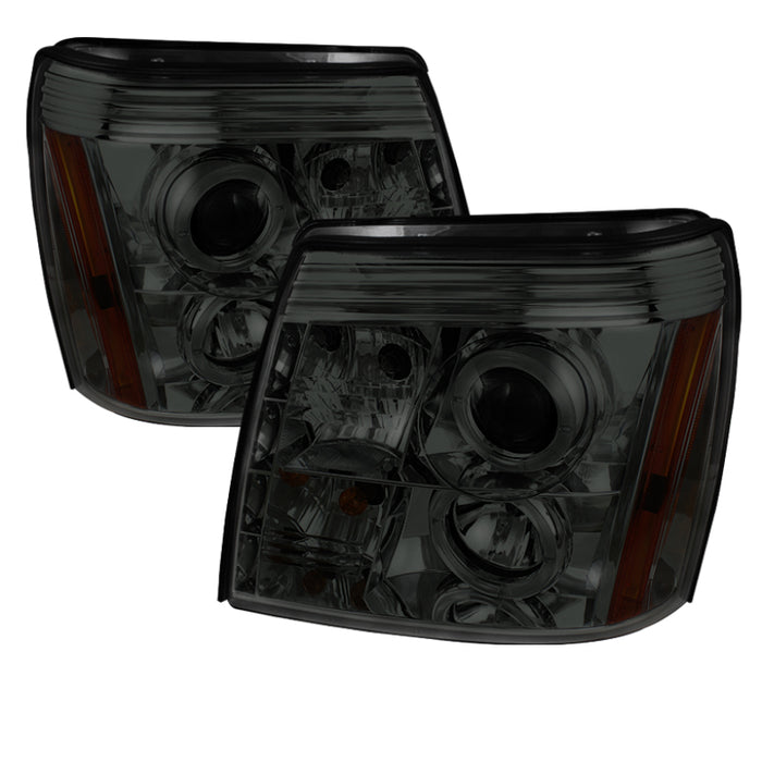 Projecteur halogène Spyder Cadillac Escalade 02-06 - Modèle LED Halo DRL Smke PRO-YD-CE02-DRL-SM